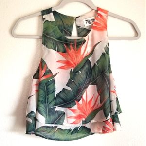Show Me Your Mumu Tropical King Sleeveless CropTop. Size Small